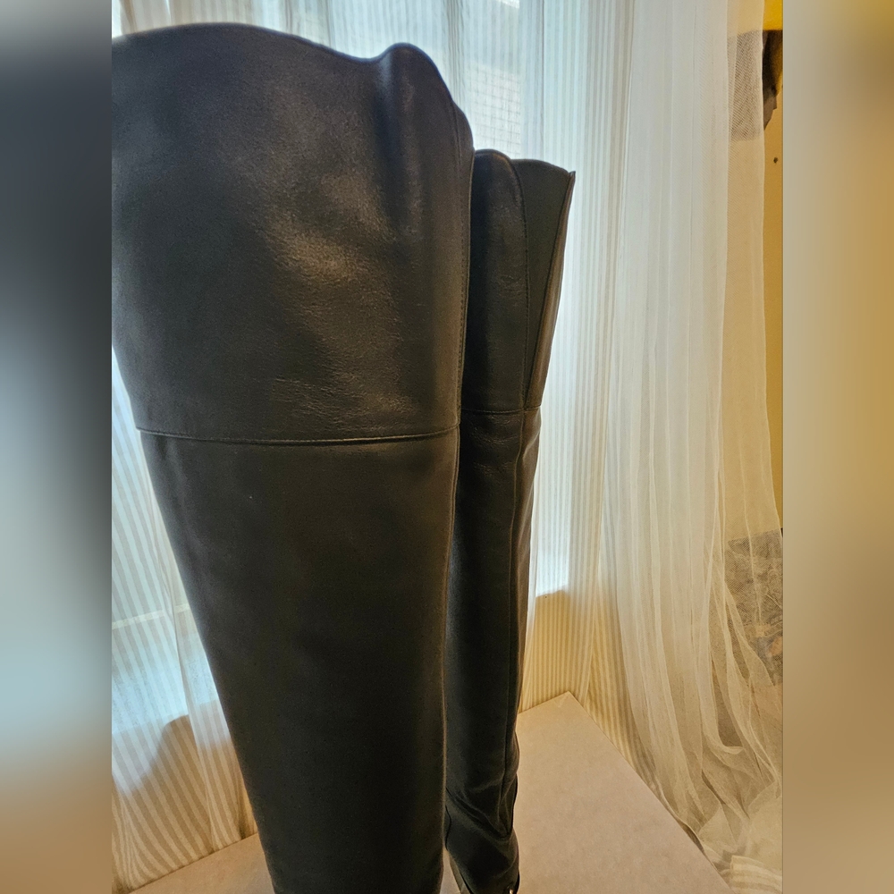Jimmy Choo 100% Leather Maceo 85mm Over-The-Knee Boots - Picture 11 of 15